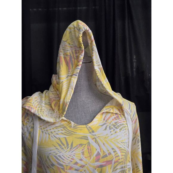 New Kookaburra by Ugg Women’s French Terry Hoodie Yellow Palm Print, Large - Picture 4 of 8